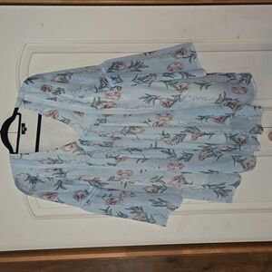 Lucca Boho Blue Floral Print Dress Size Small